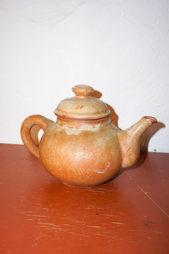 Image 1 of Vintage Franse Grès Theepot * Steengoed Handgemaakte Keramische Theepot