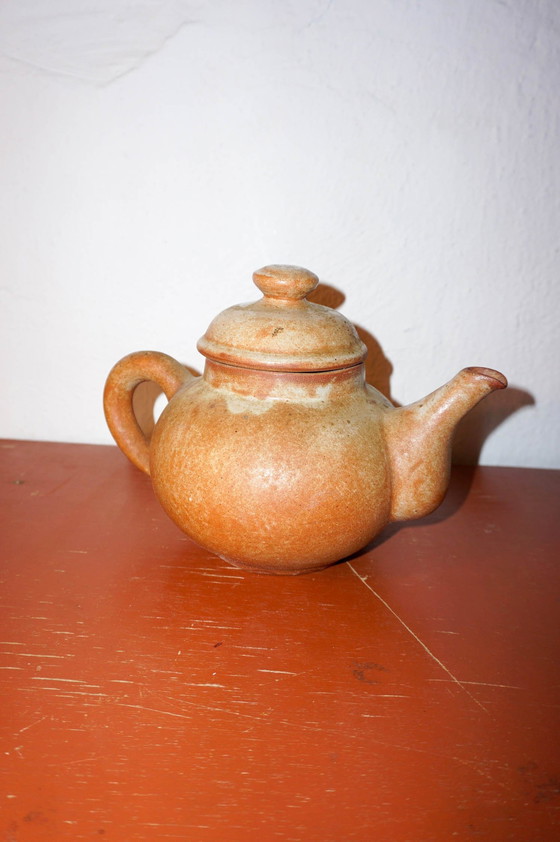 Image 1 of Vintage Franse Grès Theepot * Steengoed Handgemaakte Keramische Theepot