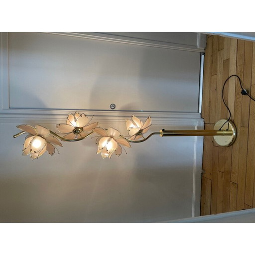 Italiaanse vintage vloerlamp met lotusbloem, 1970
