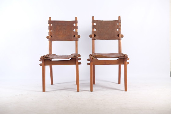 Image 1 of 2x Mid-Century eetkamerstoelen van Angel I. Pazmino