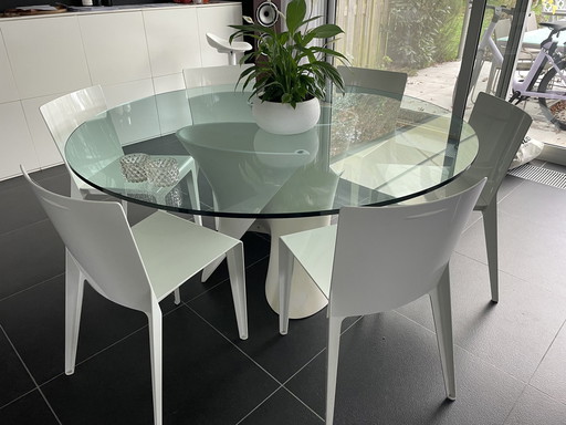 Mdf Italia S Table + 6 Bijpassende Stoelen