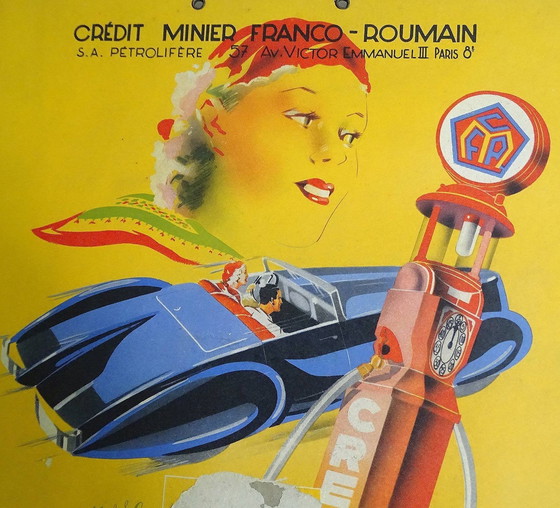 Image 1 of Franse Art Deco Autoreclame , 1930S