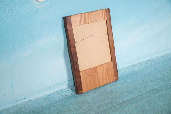 Image 1 of Vintage design spiegel teak, Scandinavian minimalist mirror