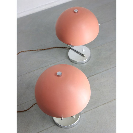 Image 1 of Mid Century roze bol tafellamp