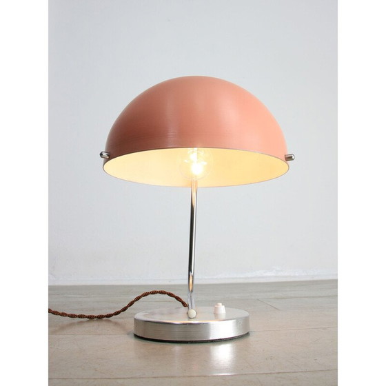 Image 1 of Mid Century roze bol tafellamp