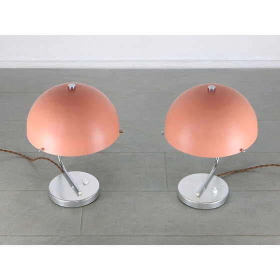 Image 1 of Mid Century roze bol tafellamp