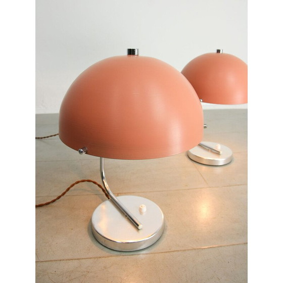 Image 1 of Mid Century roze bol tafellamp