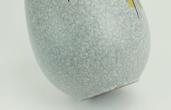 Image 1 of Steuler Mid Century Modern Keramische Vaas 1950S Druppel Glazuur Kleurrijk Patroon