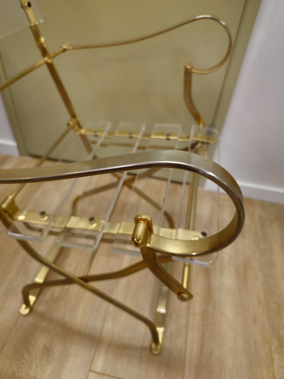 Image 1 of Vintage Plexiglas Stoel Fauteuil Goud Acrylglas