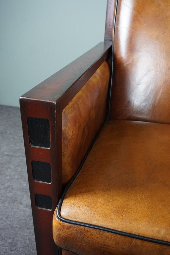 Image 1 of Schapenleren Art Deco fauteuil