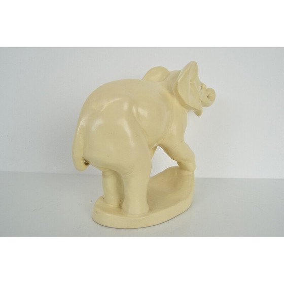 Image 1 of Art deco vintage keramisch beeld olifant, Tsjecho-Slowakije jaren 1930