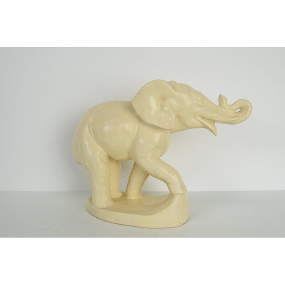 Image 1 of Art deco vintage keramisch beeld olifant, Tsjecho-Slowakije jaren 1930