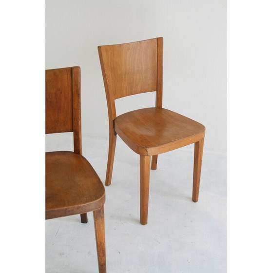 Image 1 of Paar vintage gebogen houten eetkamerstoelen van Thonet