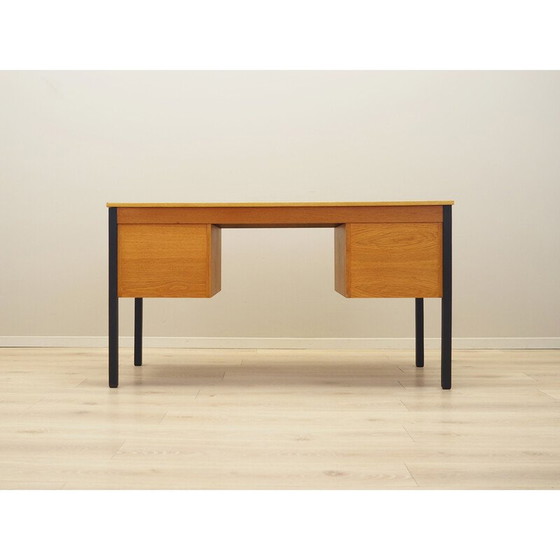 Image 1 of Vintage essenhouten bureau van Domino Møbler, 1970