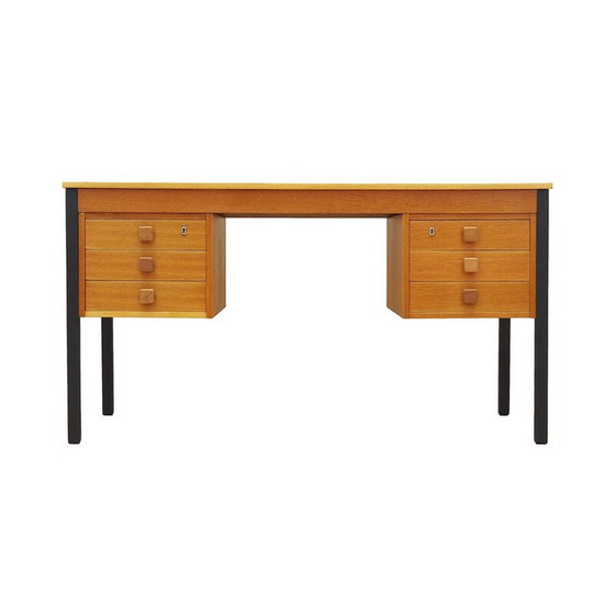 Image 1 of Vintage essenhouten bureau van Domino Møbler, 1970