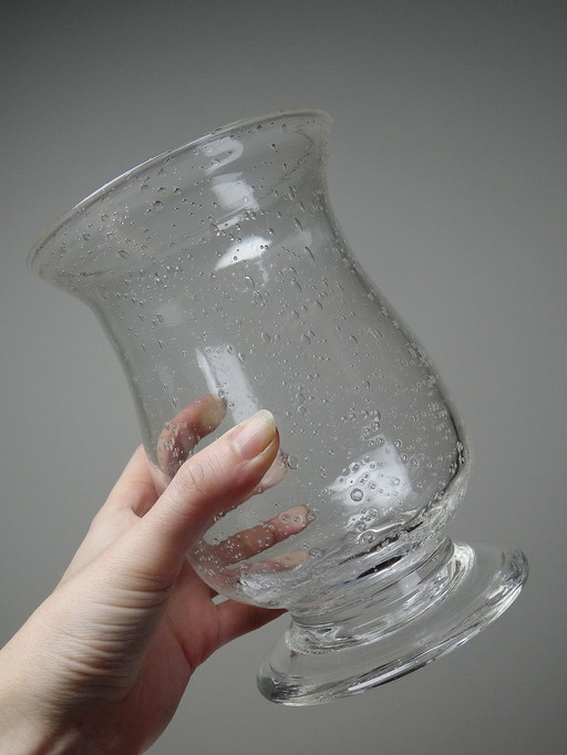 Vintage Bubbelglas kaarsenhouder of vaas Biot stijl