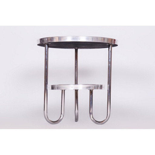 Vintage Bauhaus tafel in chroom, vurenhout en glas voor Kovona, Tsjecho-Slowakije 1930