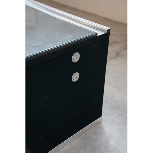 Vintage bureau van glas en aluminium door Guido Faleschini voor Mariani, 1970