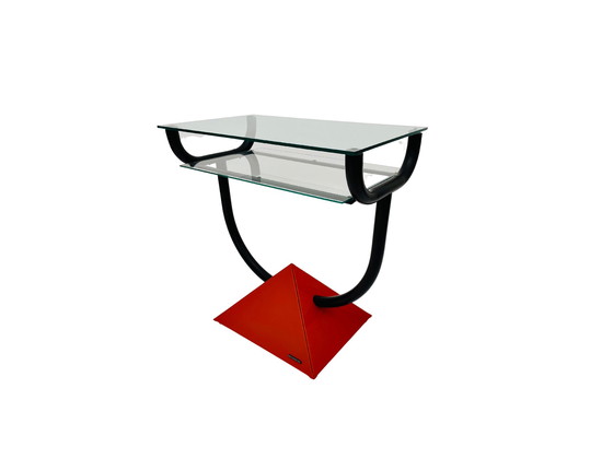 Image 1 of Console tafel met glas van Belloggeti, Italië, jaren 1980