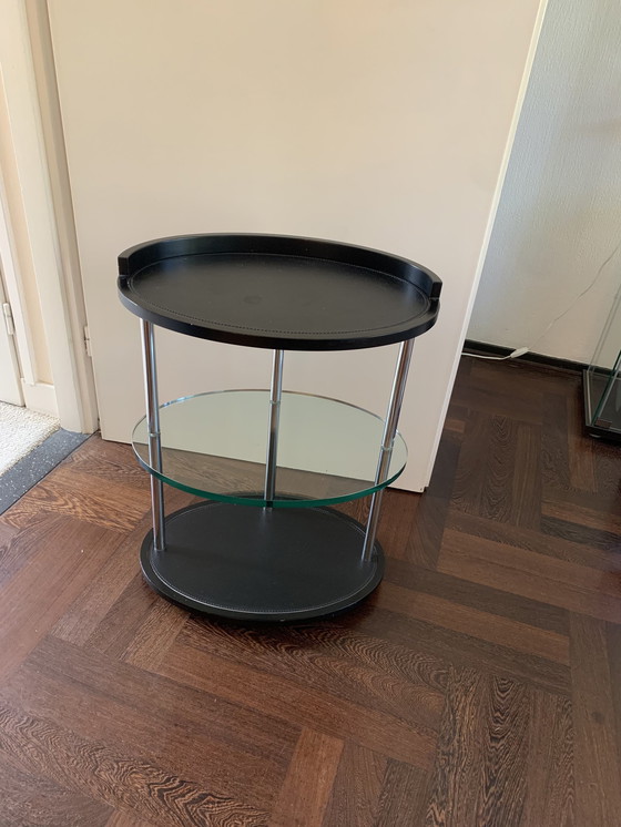 Image 1 of Zanotta Bijzettafel V Leer En Glas