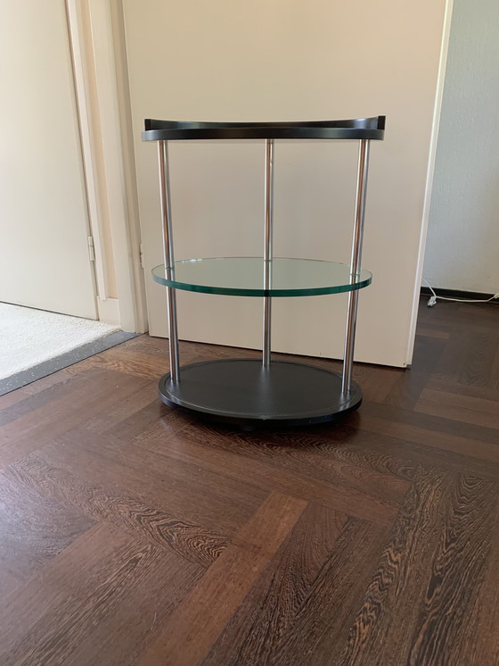 Image 1 of Zanotta Bijzettafel V Leer En Glas