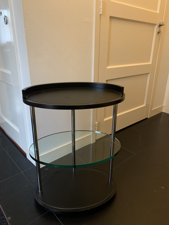 Image 1 of Zanotta Bijzettafel V Leer En Glas