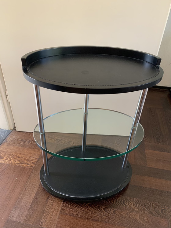 Image 1 of Zanotta Bijzettafel V Leer En Glas