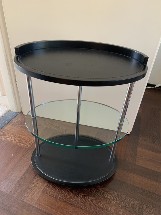 Image 1 of Zanotta Bijzettafel V Leer En Glas