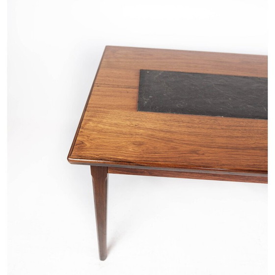 Image 1 of Vintage salontafel van rozenhout en zwarte leisteen, Denemarken 1960