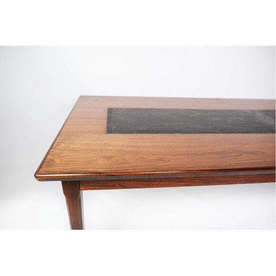 Image 1 of Vintage salontafel van rozenhout en zwarte leisteen, Denemarken 1960