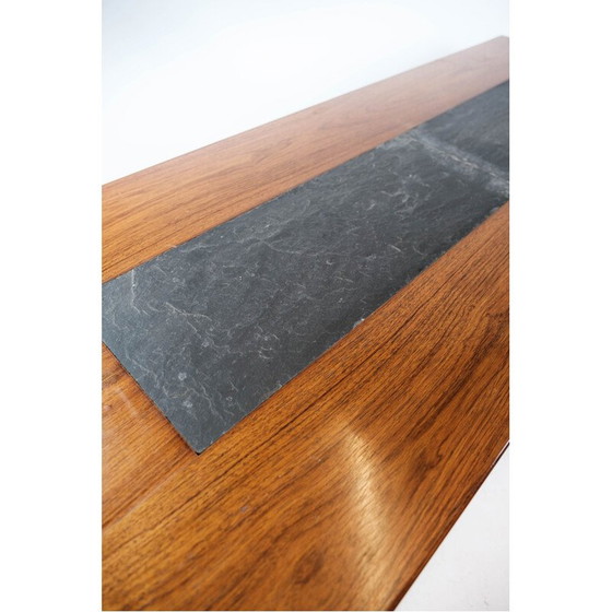 Image 1 of Vintage salontafel van rozenhout en zwarte leisteen, Denemarken 1960