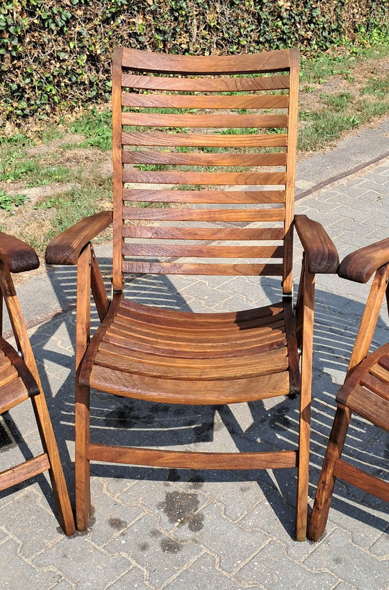 Image 1 of 4 Hattersley Collection teakhouten standenstoelen, inklapbaar