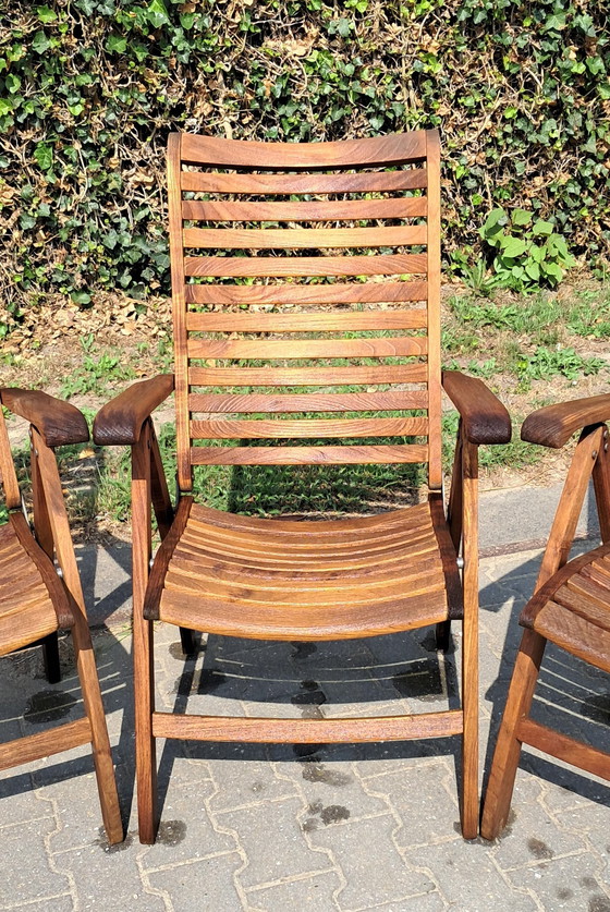 Image 1 of 4 Hattersley Collection teakhouten standenstoelen, inklapbaar