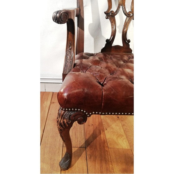 Image 1 of Vintage Engelse bureaustoel Chippendale