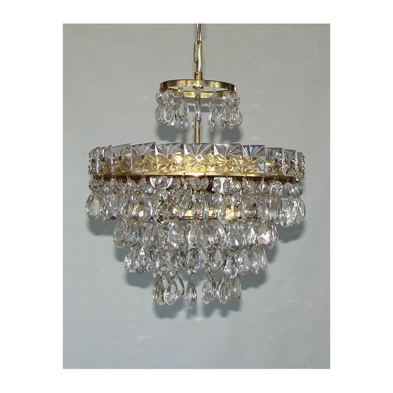 Image 1 of Vintage kristallen kroonluchter 1960