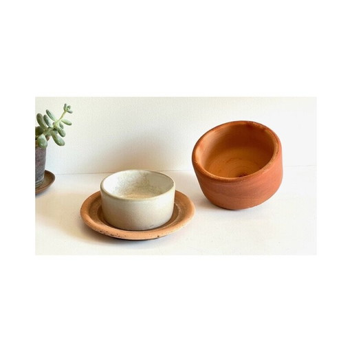 Vintage Art Nouveau terracotta botervlootje