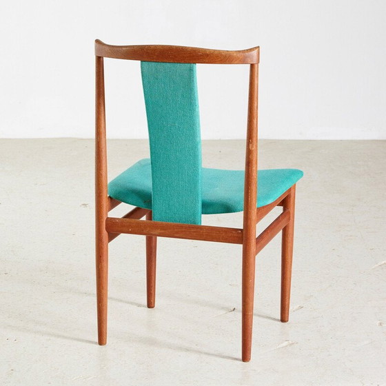 Image 1 of Set van 6 vintage teakhouten stoelen van Henning Sorensen voor Danex, Denemarken 1960