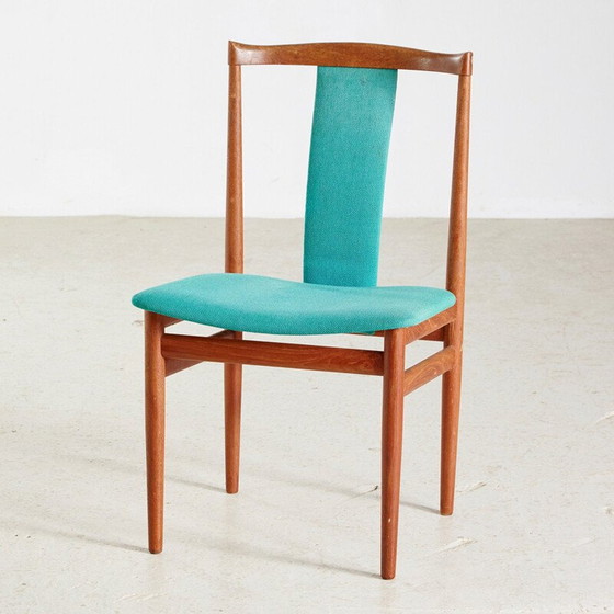 Image 1 of Set van 6 vintage teakhouten stoelen van Henning Sorensen voor Danex, Denemarken 1960