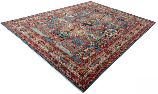 Origineel handgeknoopt Perzisch tapijt Kashmar Fine Paradise design 390 x 293 cm Topconditie