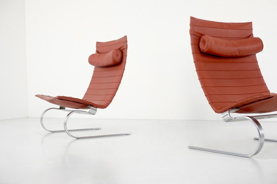 Image 1 of Pk20 Fauteuils Door Poul Kjaerhom Voor Fritz Hansen, Denemarken 1968.