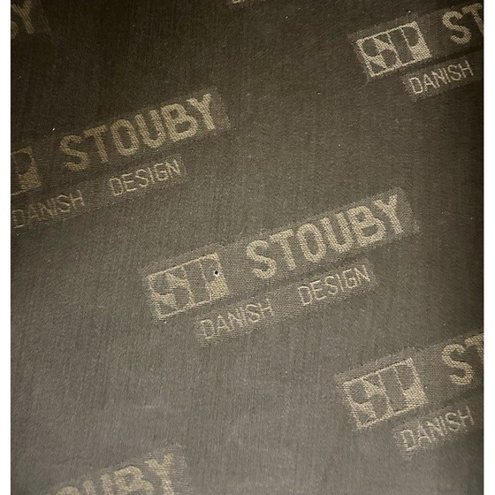 Image 1 of Vintage 2-zitsbank in bruin leer voor Stouby, Denemarken 1960