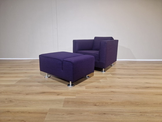 Image 1 of Design on Stock Blizz Fauteuil Hocker Wolstof Paars