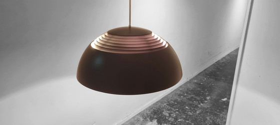 Image 1 of Midcentury Deense AJ Royal 500 hanglamp in bruingrijs van Arne Jacobsen voor Louis Poulsen, jaren 60