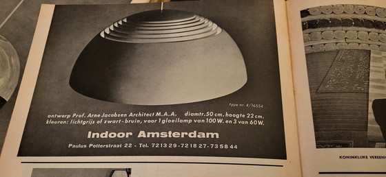 Image 1 of Midcentury Deense AJ Royal 500 hanglamp in bruingrijs van Arne Jacobsen voor Louis Poulsen, jaren 60