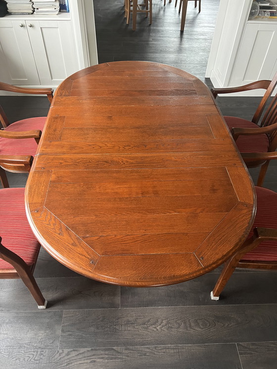 Image 1 of Bannink eettafel Van Gogh met 4 Toorop stoelen