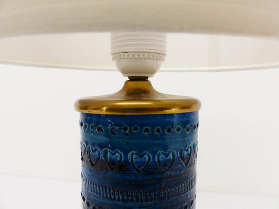 Image 1 of Blauwe Scroll Lamp Aldo Londi Voor Bitossi 1960