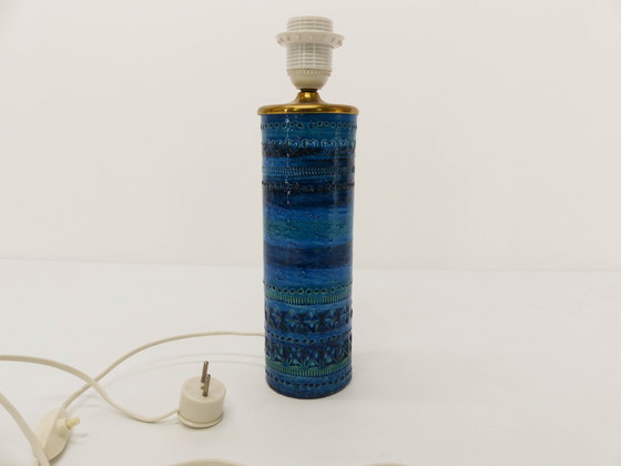 Image 1 of Blauwe Scroll Lamp Aldo Londi Voor Bitossi 1960