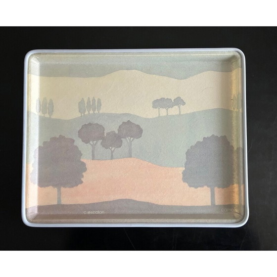 Image 1 of Vintage Camaieu glasvezel dienblad van Catherine Escalon, 1980