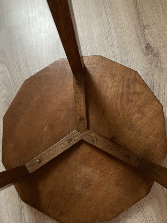 Image 1 of Vintage brutalist bijzettafeltje van hout