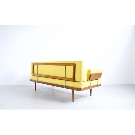 Vintage Minerva 3-zitsbank in teak en chroomstaal van Peter Hvidt en Orla Mølgaard Nielsen voor France et Son, 1954